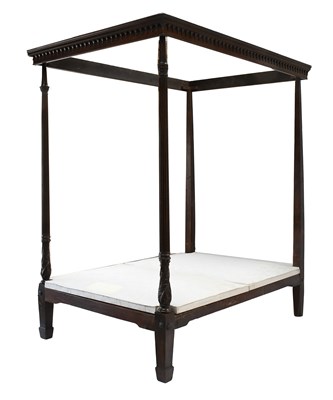 Lot 485 - A George III Carved Mahogany Four-Poster Bed,...