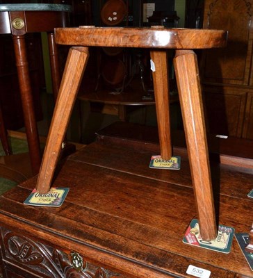 Lot 534 - A Bob 'Wren Man' Hunter burr oak cow stool