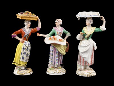 Lot 349 - A Set of Three Meissen Porcelain “Cris de...