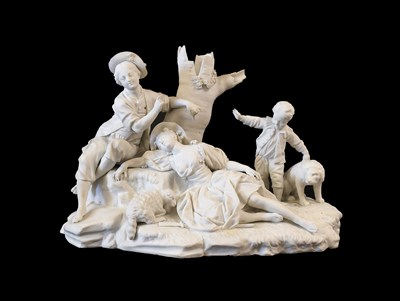 Lot 214 - A Höchst Bisque Porcelain Figure Group of the...