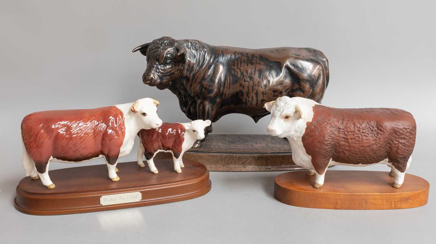 Lot 40 - Beswick Hereford Cattle, comprising Polled...