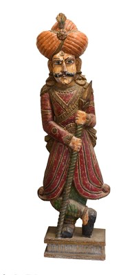 Lot 543 - A Carved Wood and Polychrome-Decorated Figure...