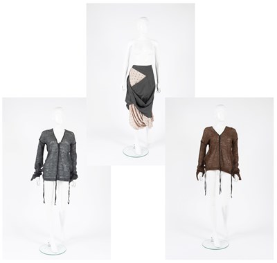 Lot 2093 - Vivienne Westwood Grey Wool Draped Skirt,...