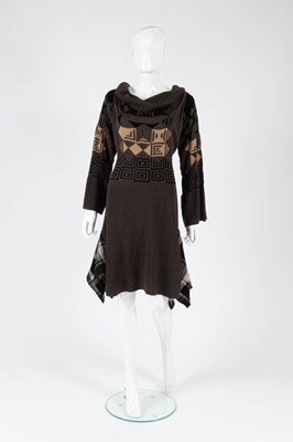 Lot 2017 - Vivienne Westwood Brown Cowl Neck Jumper Dress,...