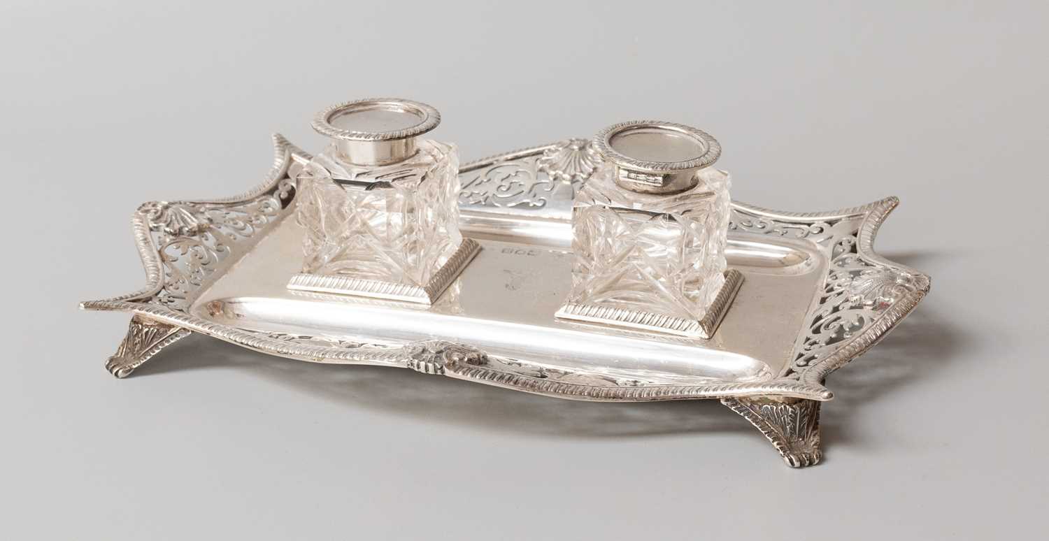 Lot 26 - An Edward VII Silver Inkstand, by William...