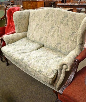 Lot 565 - Mahogany framed two seater settee