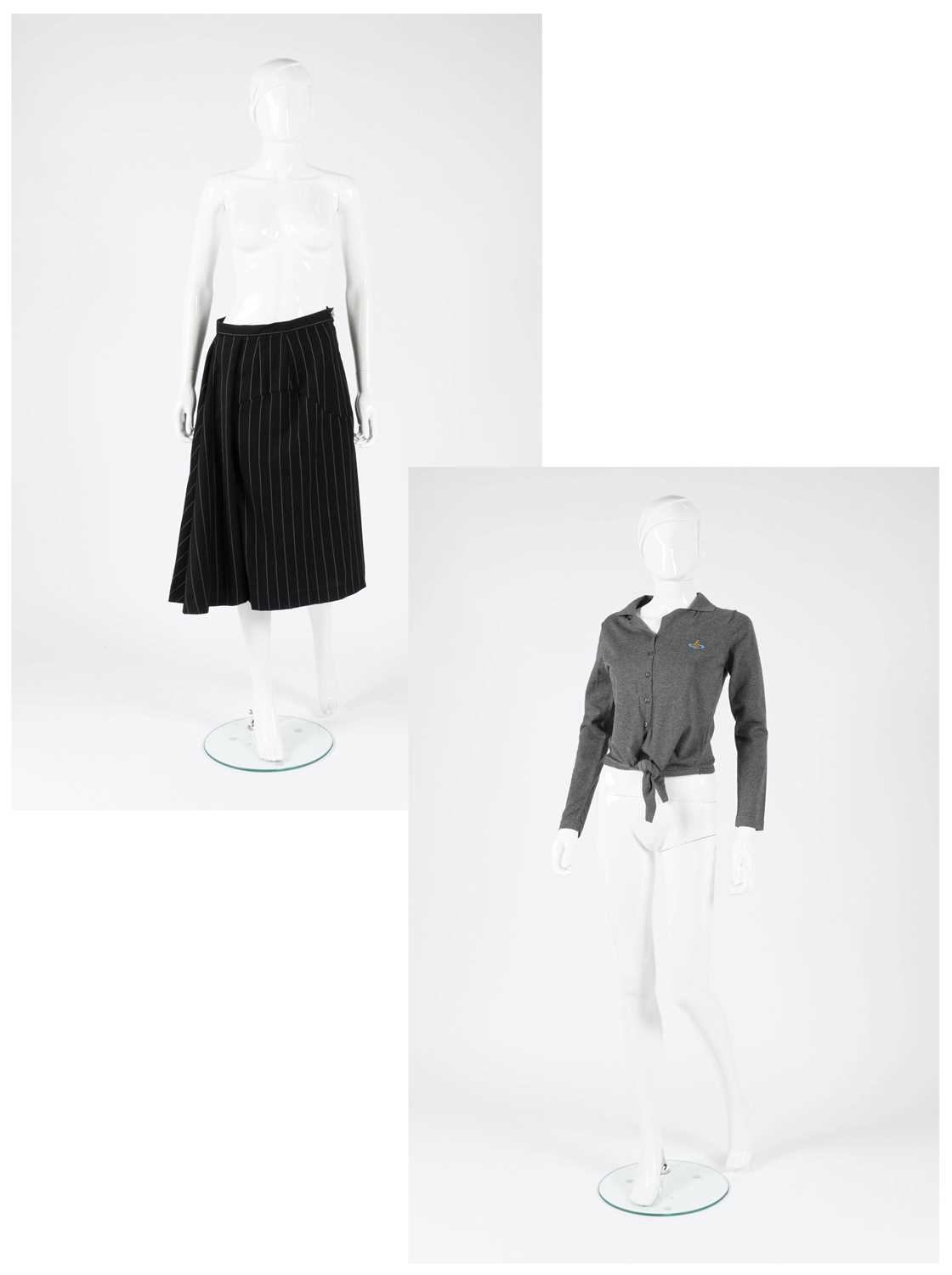 Lot 2055 - Vivienne Westwood Pin Striped A-Line Skirt,