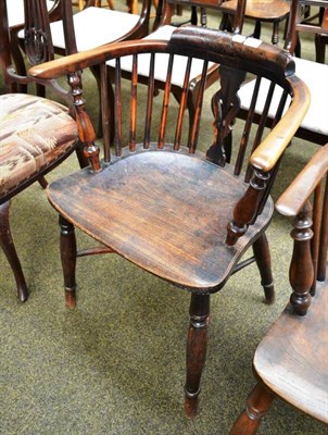 Lot 583 - Low yew wood Windsor chair