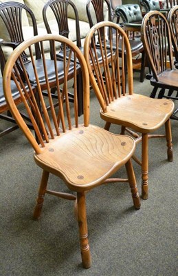 Lot 587 - Pair of Windsor kitchen chairs by T and J Ingram, Stoke-Sub-Handon, 1984