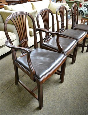 Lot 588 - A set of four (3+1) mahogany dining chairs