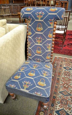 Lot 590 - Prie-dieu chair with woolwork cover