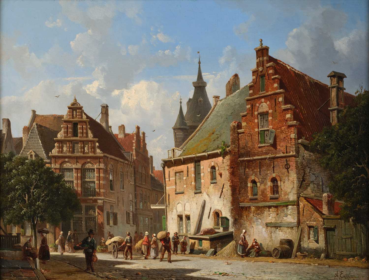 Lot 1084 - Adrianus Everson (1818-1897) Dutch Street...