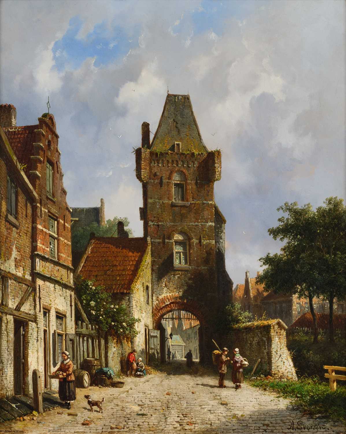 Lot 1085 - Adrianus Everson (1818-1897) Dutch Amsterdam...