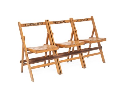 Lot 630 - A Mid Century Three-Seater Folding Bench, with...