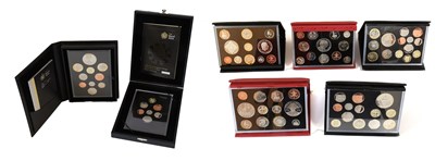 Lot 431 - 7x UK Proof Sets, comprising; 2005 deluxe,...