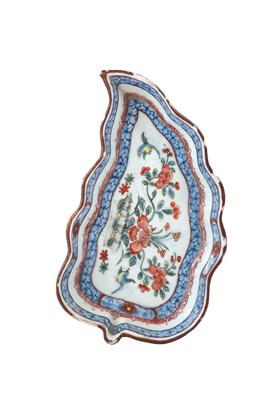 Lot 332 - A Dutch-Decorated Chinese Porcelain Leaf Shape...