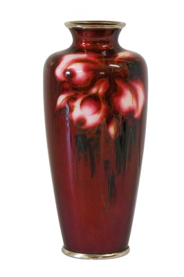 Lot 225 - An Ando Jubai Ginbari Cloisonne Vase, Taisho...