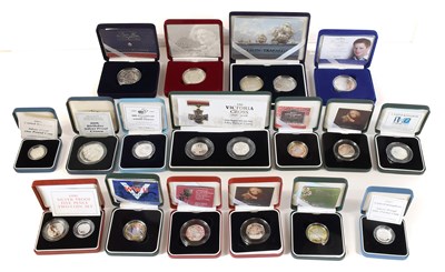 Lot 442 - Assorted Royal Mint Silver Proof Coins, 20 in...