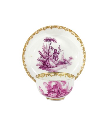 Lot 339 - A Meissen Porcelain Tea Cup and Saucer, circa...