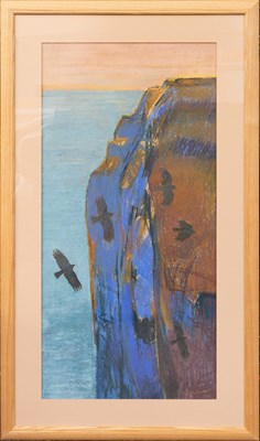 Lot 1041 - Dafila Scott (b.1952) Coastal cliffs with...