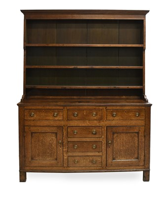 Lot 472 - A Late George III Oak Enclosed Dresser and...