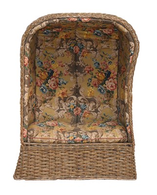 Lot 618 - A Mid Century Wicker Two-Seater Porters Chair,...