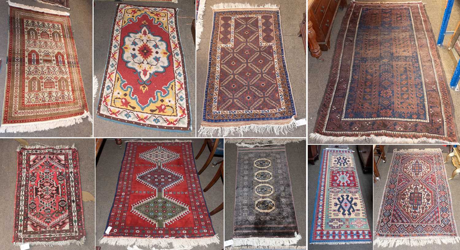 Lot 1251 - Anatolian Rug, the brick red field centred by...