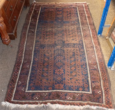 Lot 1251 - Anatolian Rug, the brick red field centred by...