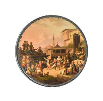 Lot 253 - A German Lacquer Snuff Box, probably...