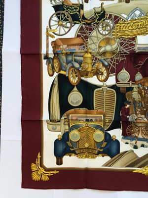 Lot 1041 - Hermès Silk Scarf, Automobile depicting early...