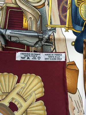 Lot 1041 - Hermès Silk Scarf, Automobile depicting early...