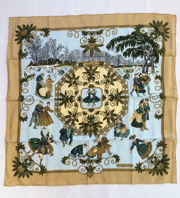 Lot Hermès Silk Scarf, Joies D'Hiver Designed by...