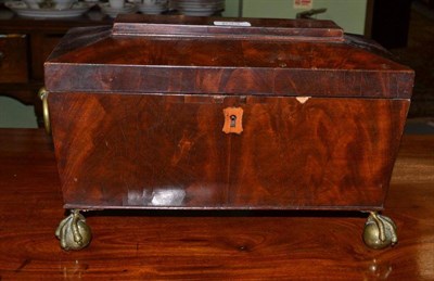 Lot 633 - 19th century mahogany sarcophagus tea caddy