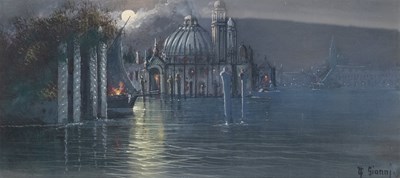 Lot 1203 - Yves Gianni (20th century) Venice by moonlight...