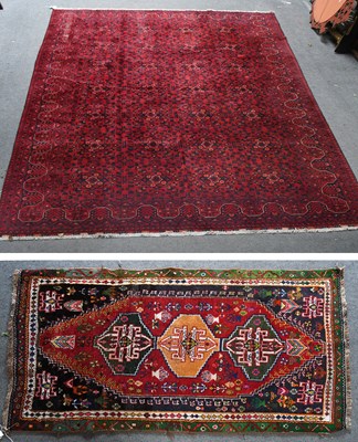 Lot 1008A - Afghan Carpet, the crimson field with four...