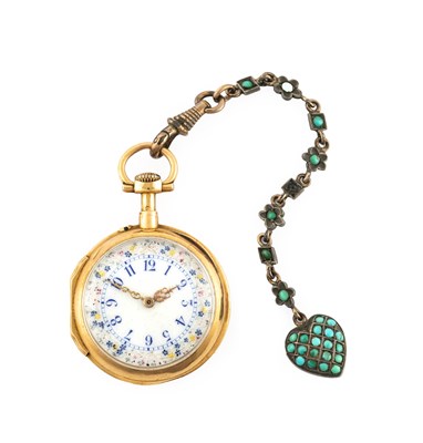 Lot 2264 - A Lady's 18 Carat Gold Fob Watch, circa 1884,...