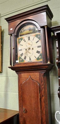 Lot 641 - Oak longcase clock by Maughan, Gateshead