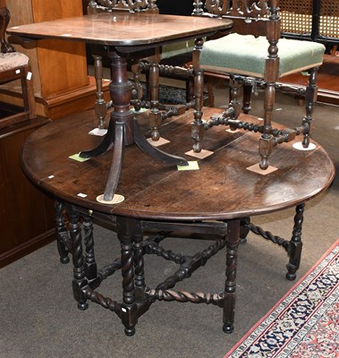 Lot 1292 - An 18th Century Oak Gateleg Dining Table, on...