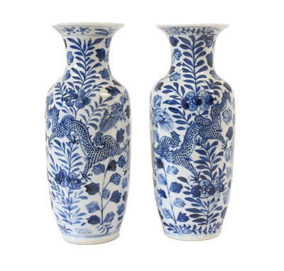 Lot 121 - A Pair of Chinese Porcelain Vases, Kangxi...