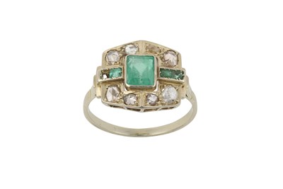 Lot 2401 - An Emerald and Diamond Cluster Ring the...