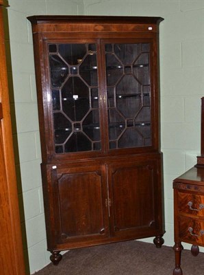 Lot 649 - Oak standing corner cupboard