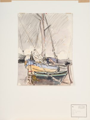 Lot 1004 - Philip Naviasky (1894-1983) Boats in harbour...