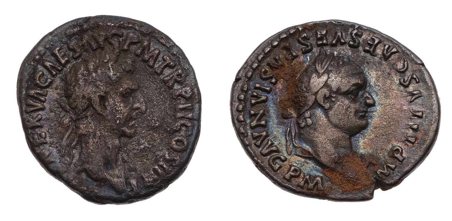 Lot 9 - Roman Imperial, Titus Denarius, Rome 80AD, obv....