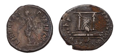 Lot 9 - Roman Imperial, Titus Denarius, Rome 80AD, obv....