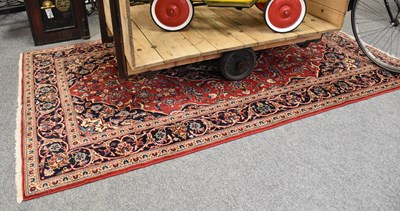 Lot 1101 - Kashan Rug, the blood red field of palmettes...
