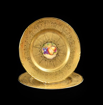Lot 317 - A Pair of Royal Worcester Porcelain Plates, by...