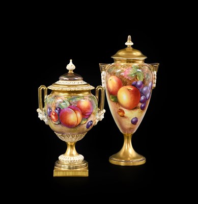 Lot 321 - A Royal Worcester Porcelain Vase and Cover, by...