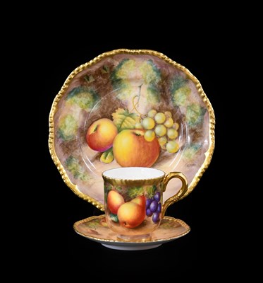 Lot 318 - A Royal Worcester Porcelain Cabinet Cup,...