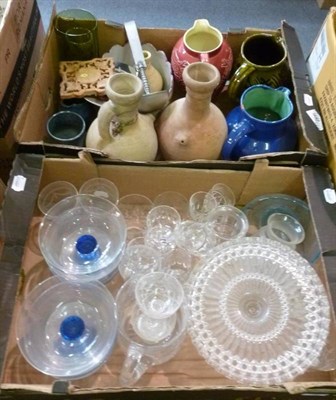 Lot 680 - Six boxes of glassware, ornaments, dinner wares etc