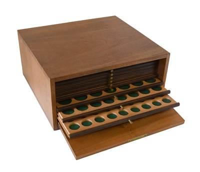 Lot 512 - A Mahogany Coin Cabinet, by Swann of Heddon-on-...